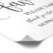 Modernes Zeichen für Minimalistische Gastgeschenk Poster (Ecke)