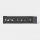 Modernes Zeichen für Schwarz und Weiß Schreibtischnamensplakette (Vorderseite )