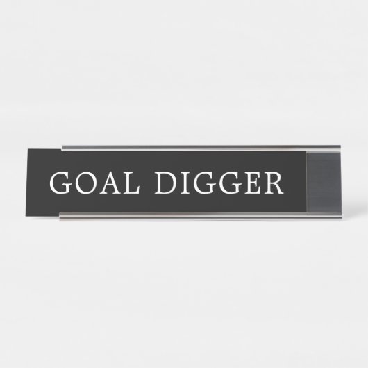 Modernes Zeichen für Schwarz und Weiß Schreibtischnamensplakette (Vorderseite )