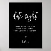 Modernes Zeichen für schwarze Datumsangaben Poster (Vorne)