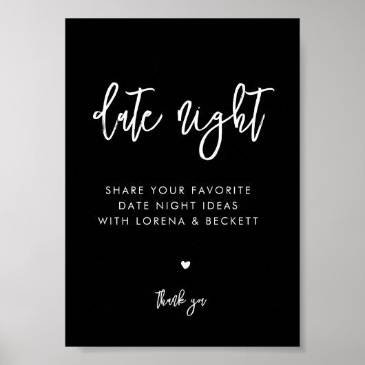 Modernes Zeichen für schwarze Datumsangaben Poster (Vorne)