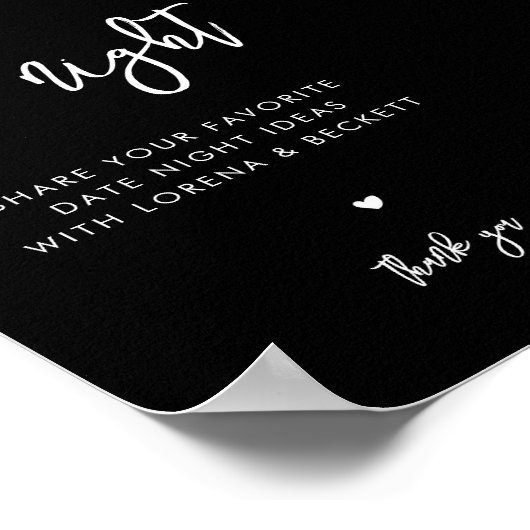 Modernes Zeichen für schwarze Datumsangaben Poster (Ecke)