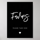 Modernes Zeichen für schwarze Gastgeschenke Hochze Poster (Vorne)