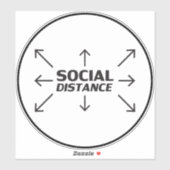 Modernes Zeichen für Typografie in sozialer Entfer Aufkleber (Blatt)