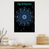 Modernes Zeitalter des Aquarius Zodiac Wheel Quote Poster (Küche)