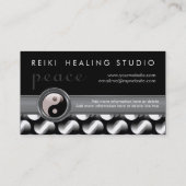 Modernes Zeitalter Reiki YinYang Black+White Bold  Visitenkarte (Rückseite)