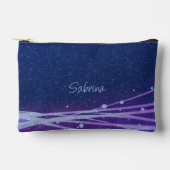 Modernes & zeitgemäßes Blau und Lila Lichter Zubehörtasche (Vorderseite)