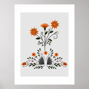 Modernes, zeitgemäßes Blumenposter Poster