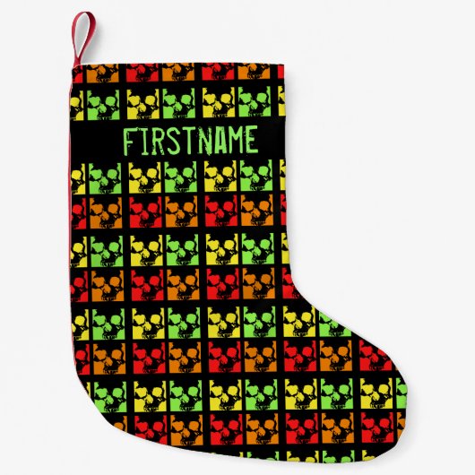 Modernes, zeitgemäßes Schädelmuster Kleiner Weihnachtsstrumpf (Vorderseite)