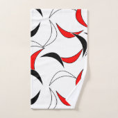 Modernes zeitgenössisches abstraktes schwarzes badhandtuch set (Handtuch)