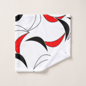 Modernes zeitgenössisches abstraktes schwarzes badhandtuch set (Waschlappen)