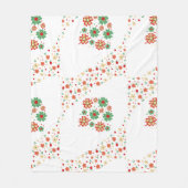 Modernes, zeitgenössisches Blumenmuster Fleecedecke (Vorderseite)