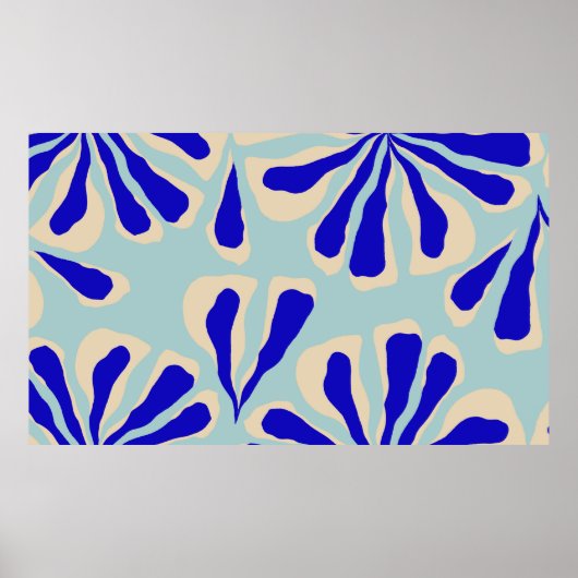 Modernes, zeitgenössisches, floralnahes Muster. Poster (Vorne)