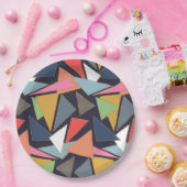 Modernes, zeitgenössisches Gold zieht farbenfrohe  Pappteller (Party)