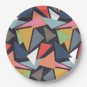 Modernes, zeitgenössisches Gold zieht farbenfrohe  Pappteller (Vorderseite)