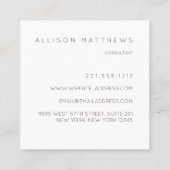 Modernes zeitgenössisches Mit Blumengrün Quadratische Visitenkarte (Rückseite)