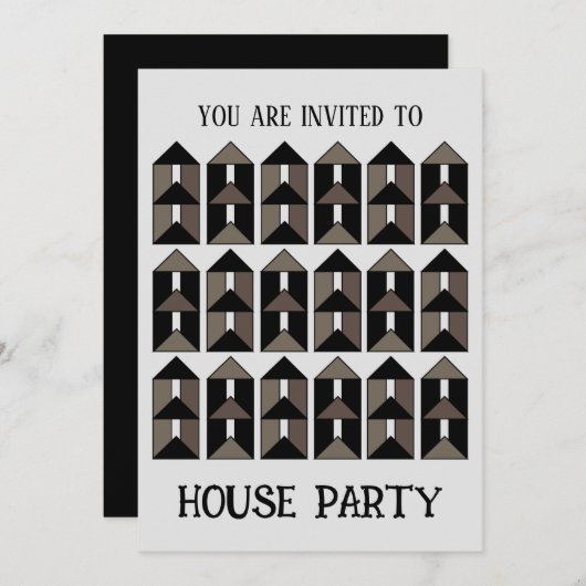 Modernes zeitgenössisches Party Einladung (Vorne/Hinten)