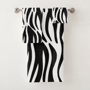 Modernes zeitgenössisches Zebra-Muster Badhandtuch Set