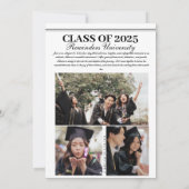 Modernes Zeitungs-Abschluss einzigartiges Foto Save The Date (Rückseite)