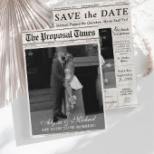 Modernes Zeitungs-Foto Der Vorschlag Times Trendy Save The Date