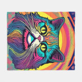 Modernes Zen Cat Fleece Blanket (Vorderseite (Horizontal))