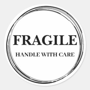 Modernes, zerbrechliches Etikett Runder Aufkleber