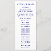 Modernes Zeremonie-Programm für die Hochzeit von B Programm (Rückseite)