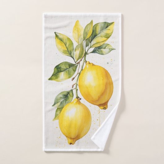 Modernes Zesty Lemon Monogram Set (Handtuch)
