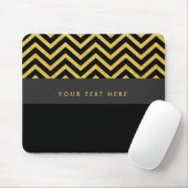 Modernes Zickzack Black & Gold Mouse-Pad Mousepad (Mit Mouse)