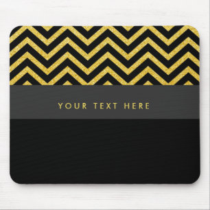 Modernes Zickzack Black & Gold Mouse-Pad Mousepad