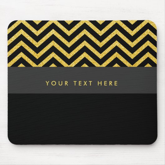 Modernes Zickzack Black & Gold Mouse-Pad Mousepad (Vorne)