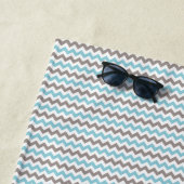 Modernes Zickzack blaugraues Muster Strandtuch (Beispiel)