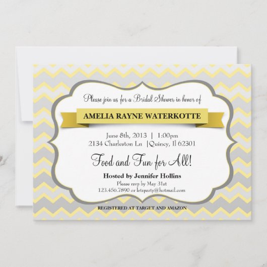 Modernes Zickzack Brautparty Einladung (Vorderseite)