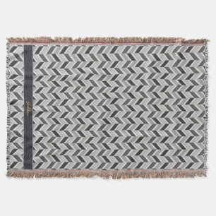 Modernes Zickzack geometrisches Monogramm Decke