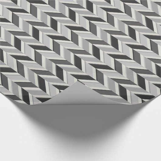 Modernes Zickzack geometrisches Monogramm Geschenkpapier (Ecke)