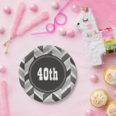 Modernes Zickzack geometrisches Monogramm Pappteller (Party)