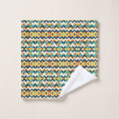 modernes Zickzack geometrisches Muster Badhandtuch Set (Waschlappen)