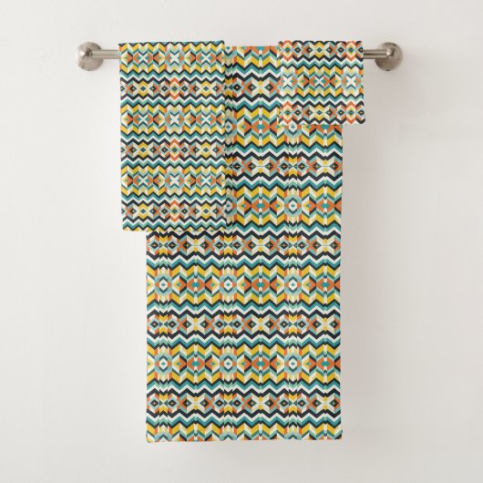 modernes Zickzack geometrisches Muster Badhandtuch Set (Insitu)