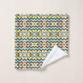 modernes Zickzack geometrisches Muster Badhandtuch Set (Waschlappen)