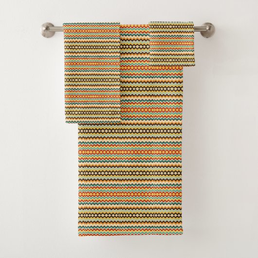 modernes Zickzack geometrisches Muster Badhandtuch Set (Insitu)