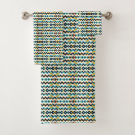 modernes Zickzack geometrisches Muster Badhandtuch Set