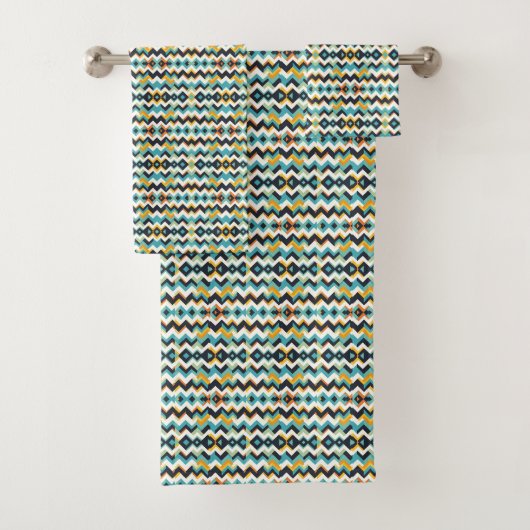 modernes Zickzack geometrisches Muster Badhandtuch Set (Insitu)