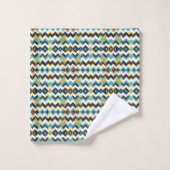 modernes Zickzack geometrisches Muster Badhandtuch Set (Waschlappen)