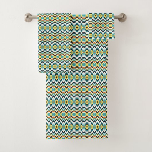 modernes Zickzack geometrisches Muster Badhandtuch Set (Insitu)