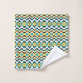 modernes Zickzack geometrisches Muster Badhandtuch Set (Waschlappen)