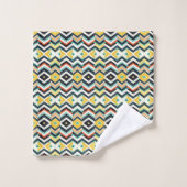 modernes Zickzack geometrisches Muster Badhandtuch Set (Waschlappen)