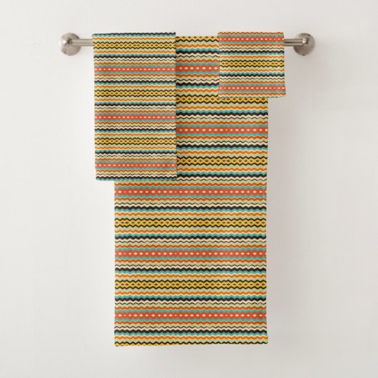 modernes Zickzack geometrisches Muster Badhandtuch Set (Insitu)