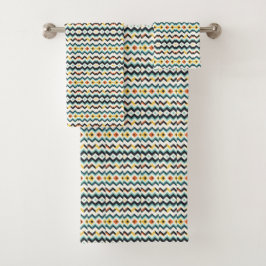 modernes Zickzack geometrisches Muster Badhandtuch Set