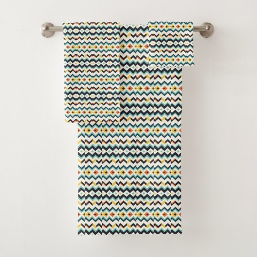 modernes Zickzack geometrisches Muster Badhandtuch Set (Insitu)