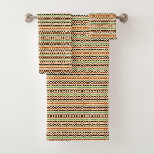 modernes Zickzack geometrisches Muster Badhandtuch Set (Insitu)